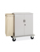 Carrello portabiancheria armadiato in lamiera di acciaio verniciata - con 2 sportelli e serratura - cm 100x62x118h