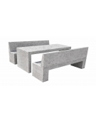 Set pic nic in cemento trattamento ANTIDEGRADO colore Grigio pietra - 1 tavolo e 2 panche con schienale - Lunghezza cm 220 - CAM