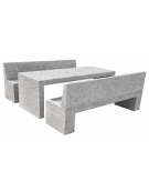 Set pic nic in cemento colore Grigio pietra - 1 tavolo cm 220x80x80h e 2 panche con schienale cm 220x50x90h - CAM
