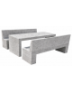 Set pic nic in cemento colore Grigio pietra - 1 tavolo cm 220x80x80h e 2 panche con schienale cm 220x50x90h - CAM