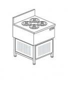 Banco gelati a pozzetto con alzatina - N° 4 Carapine - Motore interno - Refrigerazione statica -6 / -12°C - cm 67,1x69x95h