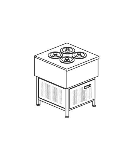 Banco gelati a pozzetto - N° 4 Carapine - Motore interno - Refrigerazione statica -6 / -12°C - cm 67,1x69x95h