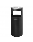 Gettacarte/posacenere laccato nero micaceo - Griglie setaccio in inox  - Ø cm 25x62 h