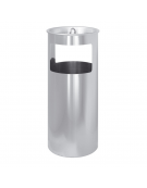 Gettacarta/posacenere in acciaio inox con griglie setaccio - Ø cm 25x62 h