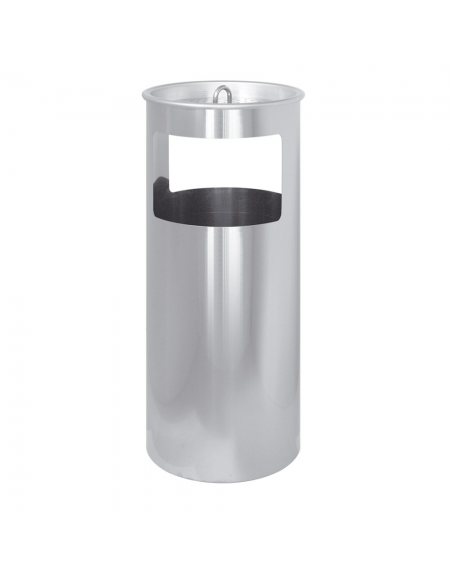 Gettacarta/posacenere in acciaio inox con griglie setaccio - Ø cm 25x62 h