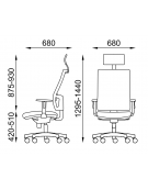 Poltrona ergonomica con poggiatesta e schienale alto a rete - Rivestimento ignifugo - Movimento sincronizzato a 5 posizioni -CAM