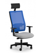 Poltrona ergonomica con poggiatesta e schienale alto a rete - Rivestimento ignifugo -Movimento sincronizzato con traslatore -CAM