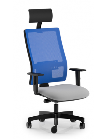 Poltrona ergonomica con poggiatesta e schienale alto a rete - Rivestimento ignifugo -Movimento sincronizzato con traslatore -CAM