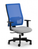 Poltrona ergonomica con braccioli e schienale alto a rete - Rivestimento ignifugo - Movimento sincronizzato - CAM