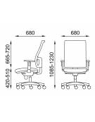Poltrona ergonomica con braccioli e schienale alto a rete - Rivestimento ignifugo - Movimento sincronizzato con traslatore - CAM