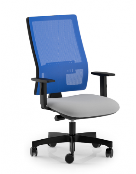 Poltrona ergonomica con braccioli e schienale alto a rete - Rivestimento ignifugo - Movimento sincronizzato con traslatore - CAM