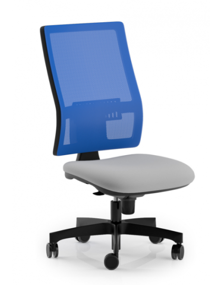 Poltrona ergonomica con schienale alto a rete - Rivestimento ignifugo - Movimento sincronizzato a 5 posizioni - CAM