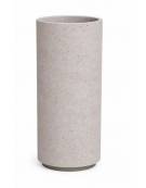 Fioriera tonda cilindrica in cemento calcestruzzo per esterno - colore Grigio travertino - con zoccolatura - cm Ø40x80h - CAM
