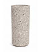 Fioriera tonda cilindrica in cemento calcestruzzo per esterno - colore Grigio sabbiato - con zoccolatura - cm Ø 40x80h - CAM
