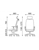 Poltrona ergonomica con poggiatesta e schienale alto a rete - Rivestimento ignifugo - Movimento sincronizzato - CAM