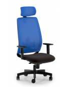 Poltrona ergonomica con poggiatesta e schienale alto a rete - Rivestimento ignifugo - Movimento sincronizzato a 5 posizioni -CAM