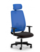 Poltrona ergonomica con poggiatesta e schienale alto a rete - Rivestimento ignifugo -Movimento sincronizzato con traslatore -CAM