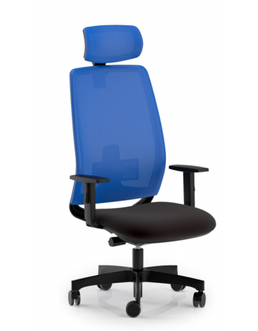 Poltrona ergonomica con poggiatesta e schienale alto a rete - Rivestimento ignifugo -Movimento sincronizzato con traslatore -CAM