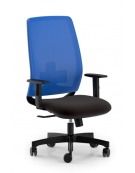 Poltrona ergonomica con braccioli e schienale alto a rete - Rivestimento ignifugo - Movimento sincronizzato - CAM