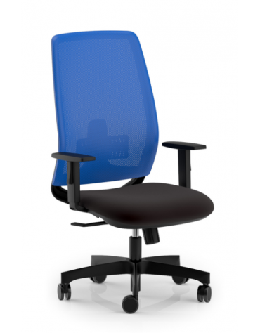 Poltrona ergonomica con braccioli e schienale alto a rete - Rivestimento ignifugo - Movimento sincronizzato - CAM