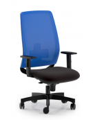 Poltrona ergonomica con braccioli e schienale alto a rete - Rivestimento ignifugo - Movimento sincronizzato a 5 posizioni -CAM