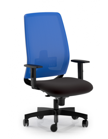 Poltrona ergonomica con braccioli e schienale alto a rete - Rivestimento ignifugo - Movimento sincronizzato a 5 posizioni -CAM