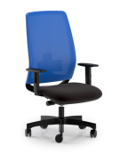 Poltrona ergonomica con braccioli e schienale alto a rete - Rivestimento ignifugo - Movimento sincronizzato con traslatore - CAM