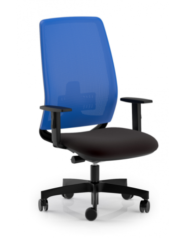 Poltrona ergonomica con braccioli e schienale alto a rete - Rivestimento ignifugo - Movimento sincronizzato con traslatore - CAM