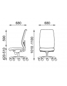 Poltrona ergonomica con schienale alto a rete - Rivestimento ignifugo - Movimento sincronizzato - CAM