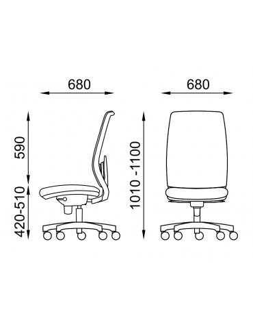 Poltrona ergonomica con schienale alto a rete - Rivestimento ignifugo - Movimento sincronizzato a 5 posizioni - CAM