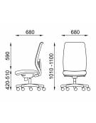 Poltrona ergonomica con schienale alto a rete - Rivestimento ignifugo - Movimento sincronizzato con traslatore - CAM