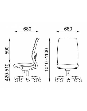 Poltrona ergonomica con schienale alto a rete - Rivestimento ignifugo - Movimento sincronizzato con traslatore - CAM