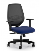 Poltrona ergonomica con braccioli e schienale a rete - Rivestimento ignifugo - Movimento sincronizzato - CAM