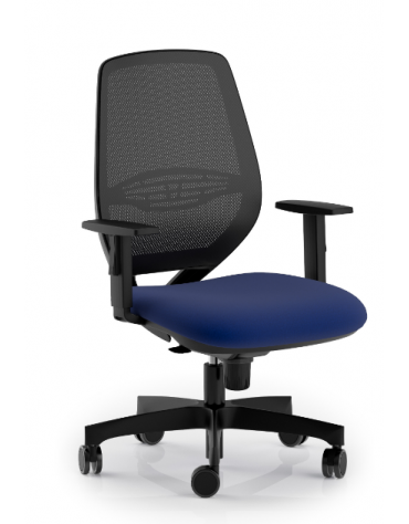 Poltrona ergonomica con braccioli e schienale a rete - Rivestimento ignifugo - Movimento sincronizzato a 5 posizioni -CAM