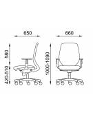 Poltrona ergonomica con braccioli e schienale a rete - Rivestimento ignifugo - Movimento sincronizzato a 5 posizioni -CAM