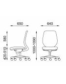 Poltrona ergonomica con schienale a rete - Rivestimento ignifugo - Movimento sincronizzato - CAM
