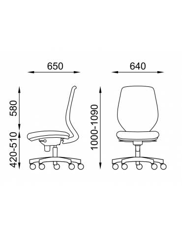 Poltrona ergonomica con schienale a rete - Rivestimento ignifugo - Movimento sincronizzato - CAM