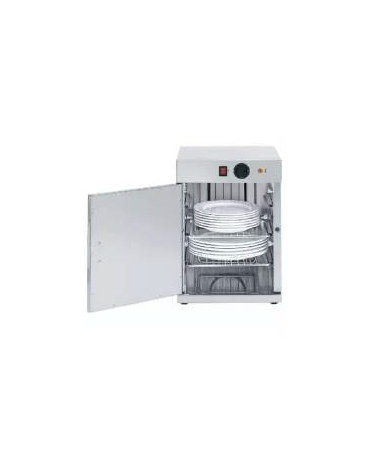 Mobiletto scaldapiatti in acciaio inox per N° 30 piatti - ØMax Piatti cm 32 - Dimensioni max cm 40x41x55h