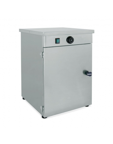 Mobiletto scaldapiatti in acciaio inox per N° 30 piatti - ØMax Piatti cm 32 - Dimensioni max cm 40x41x55h