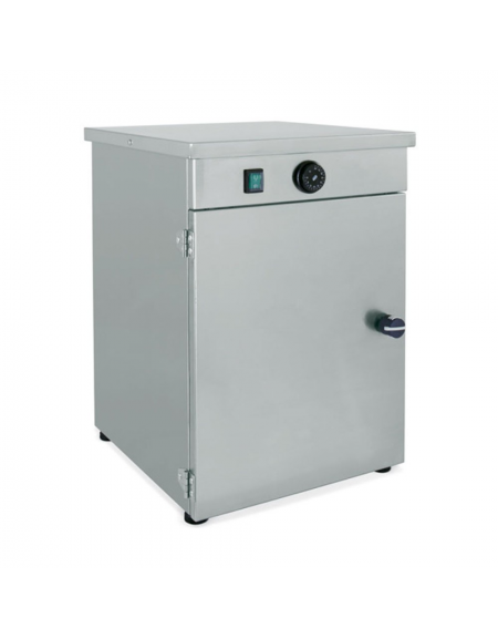 Mobiletto scaldapiatti in acciaio inox per N° 30 piatti - ØMax Piatti cm 32 - Dimensioni max cm 40x41x55h