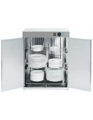 Mobiletto scaldapiatti in acciaio inox per N° 120 piatti - ØMax Piatti cm 32 - Dimensioni max cm 70x41x90h