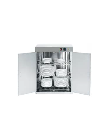 Mobiletto scaldapiatti in acciaio inox per N° 120 piatti - ØMax Piatti cm 32 - Dimensioni max cm 70x41x90h