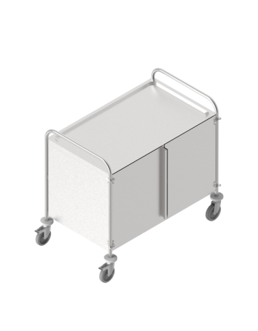 Carrello Multifunzione in acciaio inox AISI 304  - 2 ante - 3 piani da cm 100x60 - Portata kg 150 - cm 109x69x95h