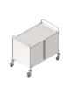 Carrello Multifunzione in acciaio inox AISI 304  - 2 ante - 3 piani da cm 100x60 - Portata kg 150 - cm 109x69x95h