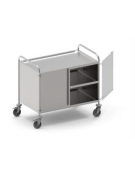 Carrello Multifunzione in acciaio inox AISI 304  - 2 ante - 2 piani da cm 100x60 - Portata kg 150 - cm 109x69x95h