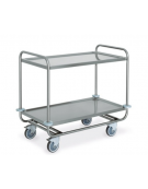 Carrello inox AISI 304 per trasporto pesante - 2 piani stampati cm 120x60 - Versione smontata - Portata Kg 150 - cm 129x69x95h