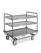 Carrello inox AISI 304 per trasporto pesante - 3 piani cm 80x50 - Versione smontata - Portata Kg 150 - cm 89x59x95h