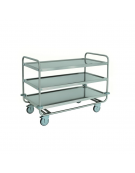 Carrello inox AISI 304 per trasporto pesante - 3 piani stampati cm 100x60 - Versione smontata - Portata Kg 150 - cm 109x69x95h
