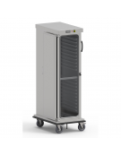 Carrello armadiato riscaldato in acciaio inox, con struttura rinforzata - 20 teglie GN1/1 - cm 72x92x110h