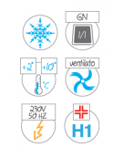 Armadio refrigerato inox portateglie 16x1/1GN - struttura rinforzata - refrigerazione ventilata +2°C +10°C - cm 55x78x166h